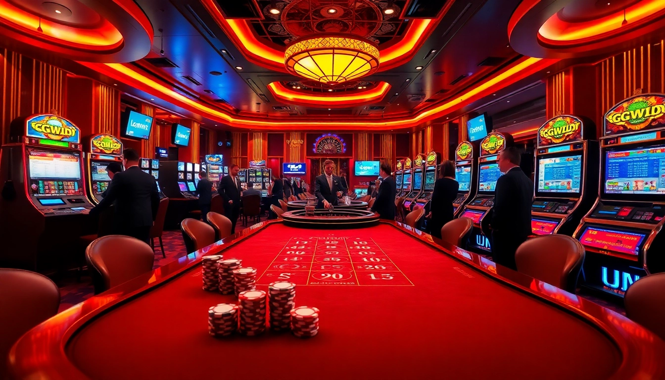 Experience luxurious gambling action at GGwin with vibrant gaming tables and engaging online interfaces.