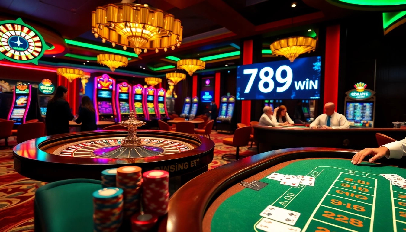 Engage with thrilling gameplay at 789 win casino with vibrant poker tables and slot machines.