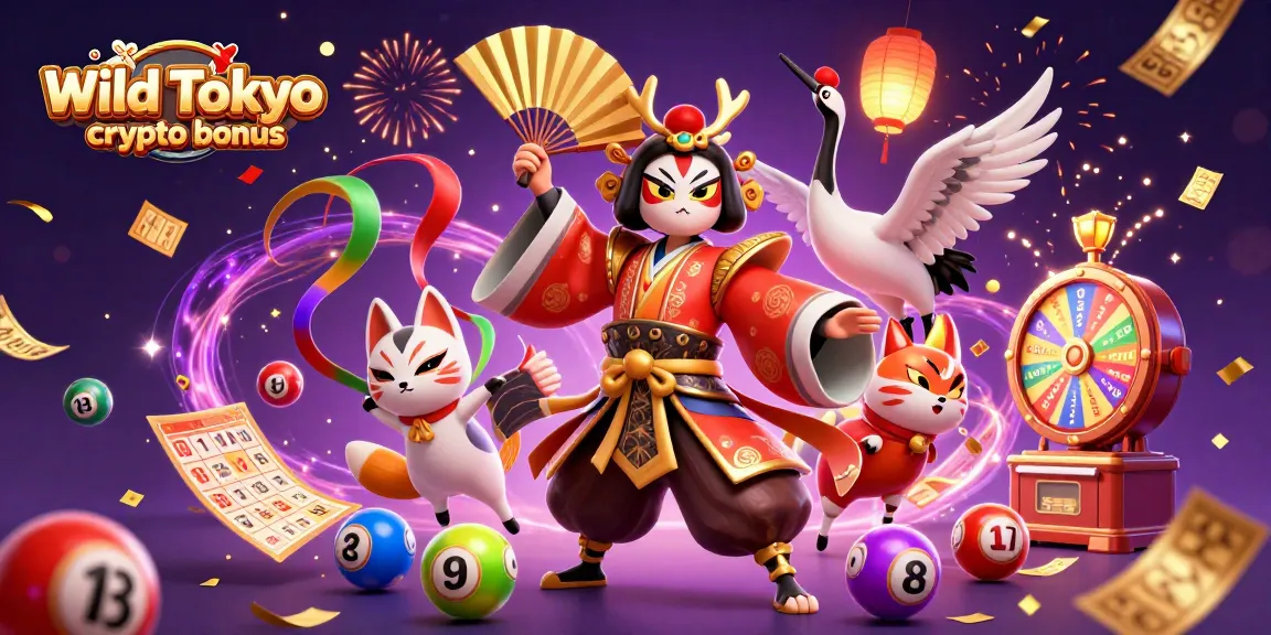 Immagine promozionale del Wild Tokyo crypto bonus con personaggi del casinò in un'atmosfera dinamica.