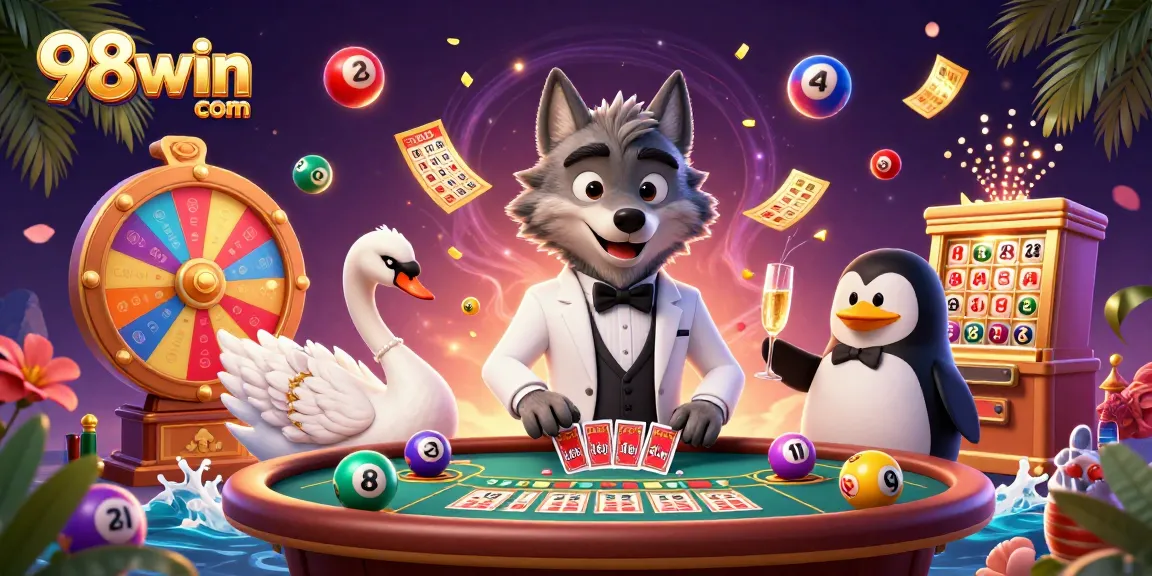 Engage with thrilling games at 98win com featuring card dealers and dynamic lottery elements.