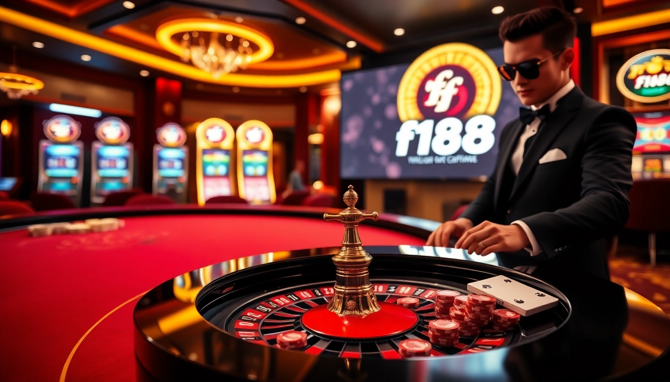 Experience the thrill of f168 with high-stakes roulette and poker excitement in a luxury casino setting.