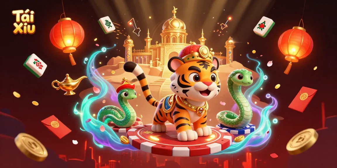 Experience the excitement of Tài Xỉu with this vibrant 3D scene filled with engaging gambling elements.