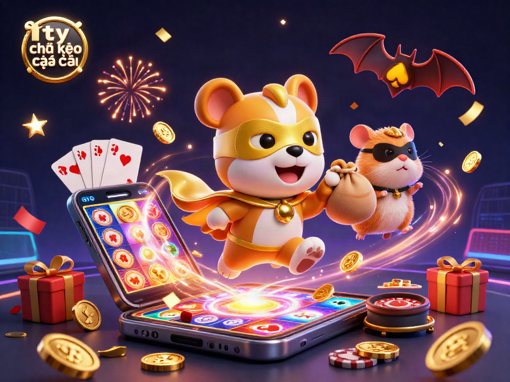 Engage with tỷ lệ kèo nhà cái as the superhero dog brings fortune in a thrilling gaming scene.
