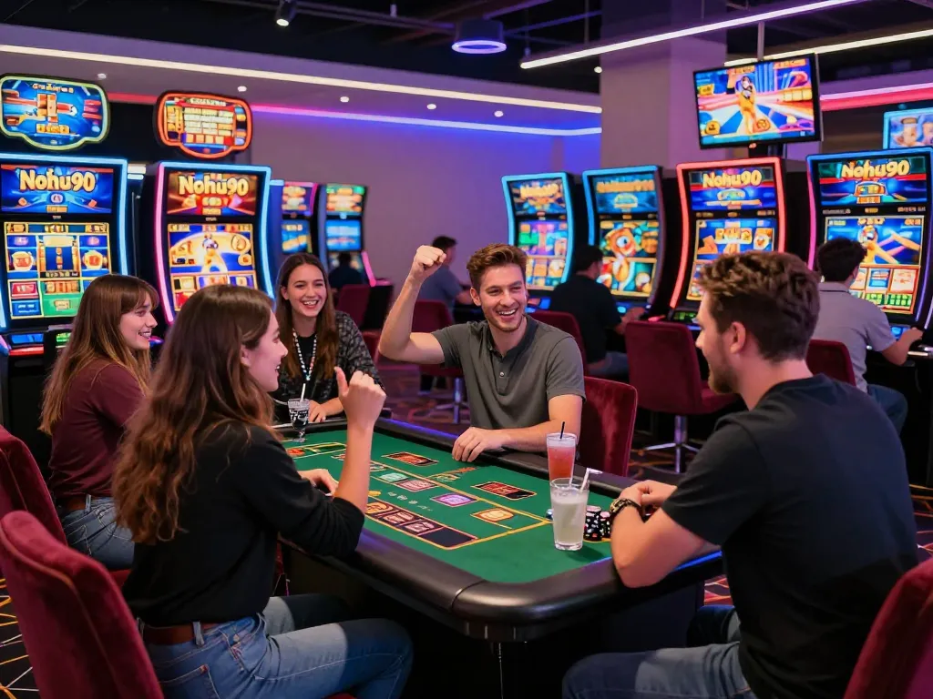 Nohu90 online casino players enjoying vibrant slot games