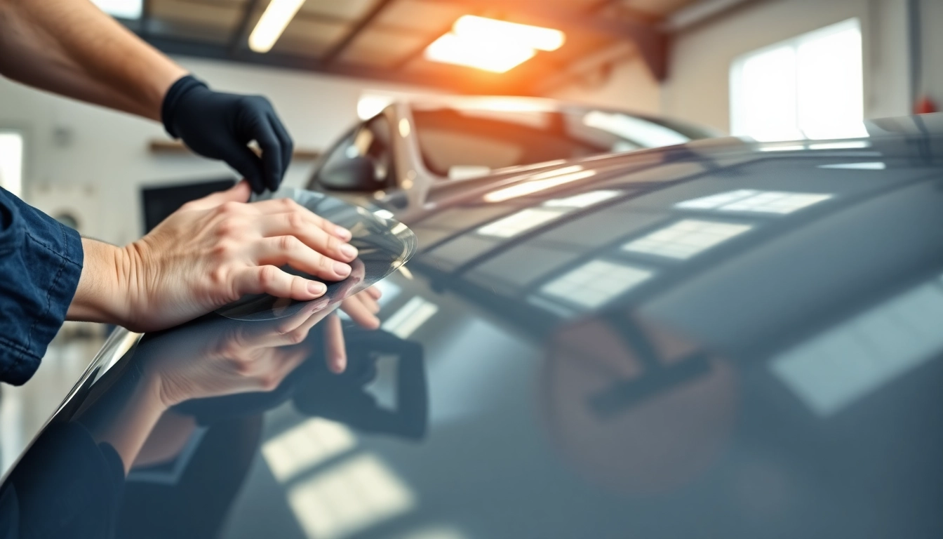 Applying paint protection film near me to showcase quality vehicle protection.