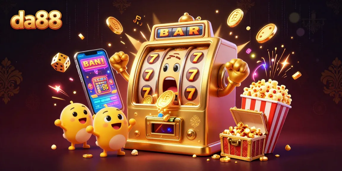 Witness da88's slot machine celebrating a huge jackpot amidst golden coins and festive elements.