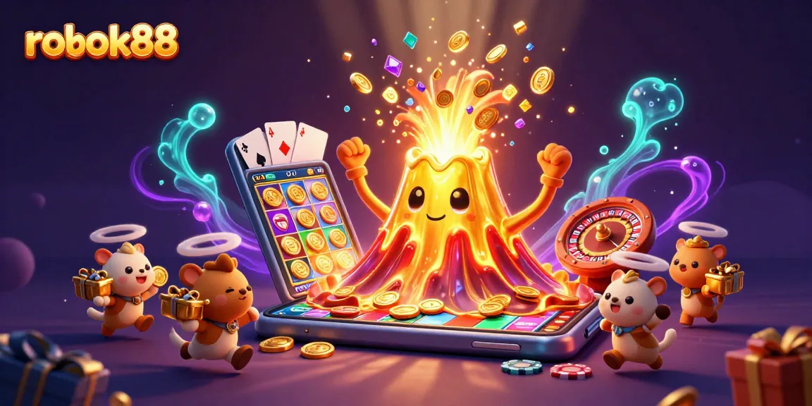 Experience the thrill of rokok88's gaming world with an eruption of coins and treasures!