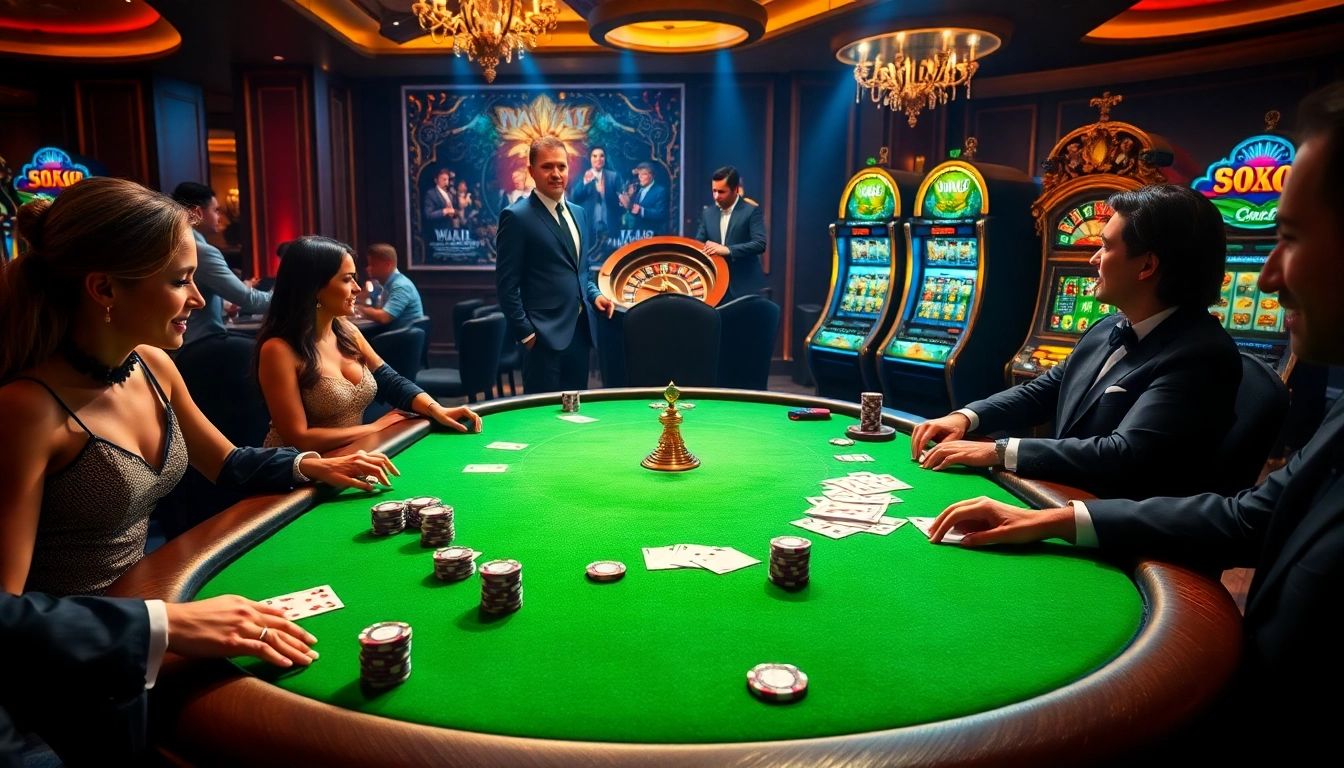 Experience thrilling gameplay at WALA88 with elegantly designed casino tables and dynamic gambling interactions.