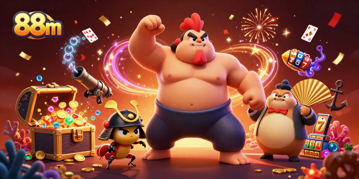 Experience thrilling betting at 88m with dynamic game elements, engaging characters, and festive atmosphere.