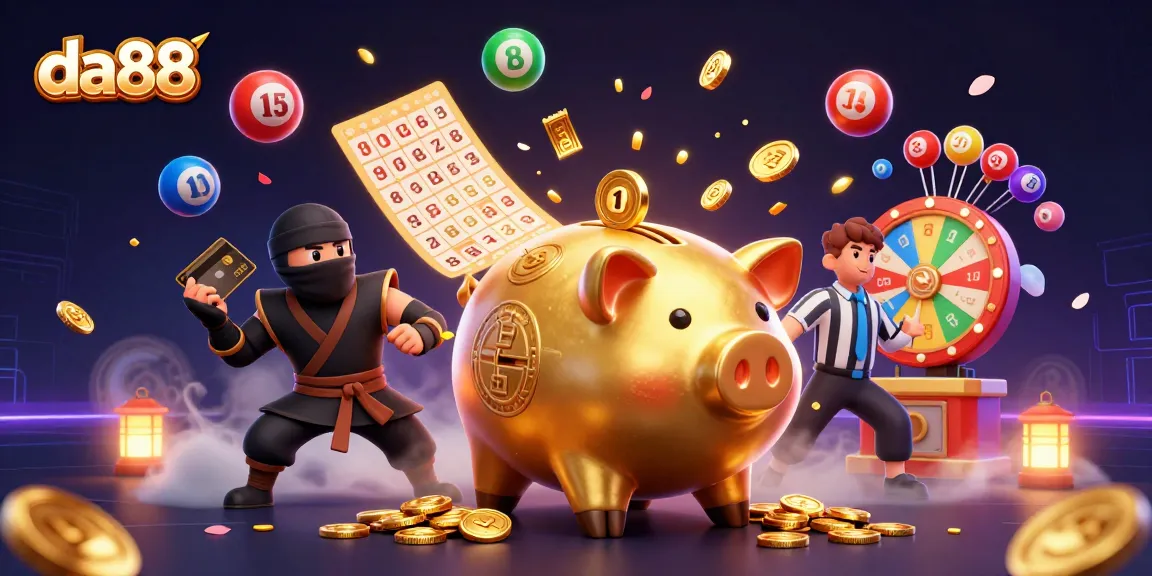 Engage in thrilling casino adventures with da88's vibrant 3D illustration featuring a sumo wrestler and more!