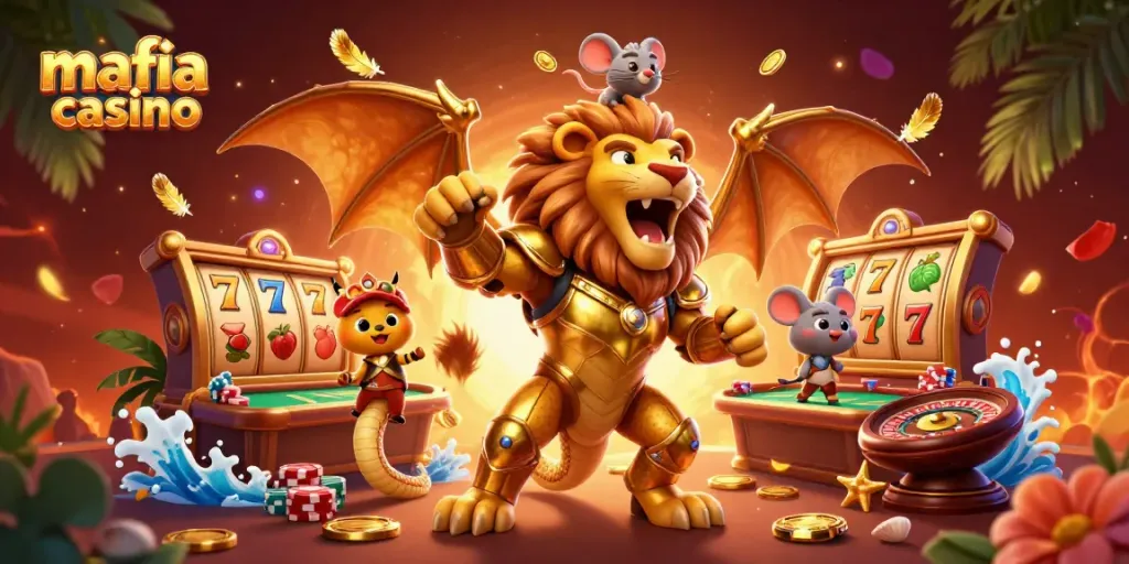 Engage with thrilling mafia casino action as a golden chimera roars triumphantly with a mouse jockey.