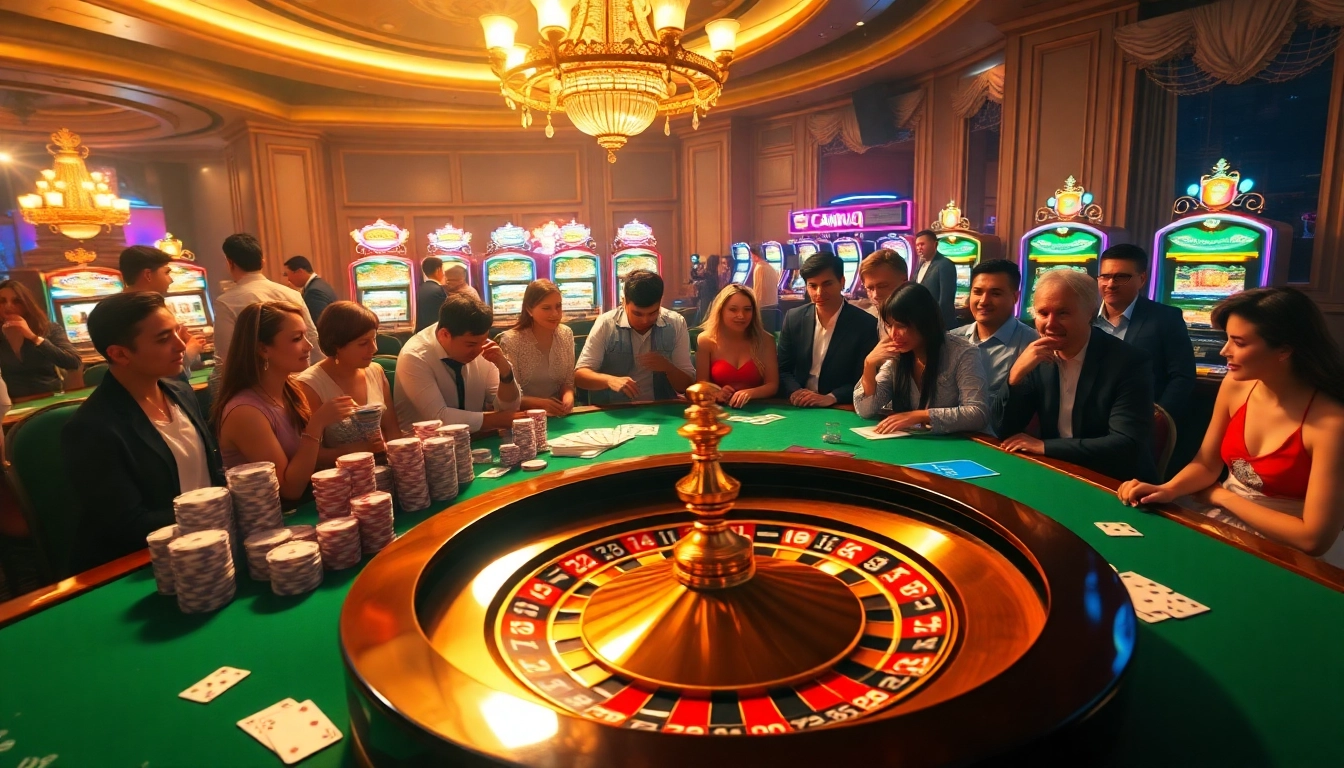 Players enjoying roulette and slots at 9bet’s exciting casino scene.