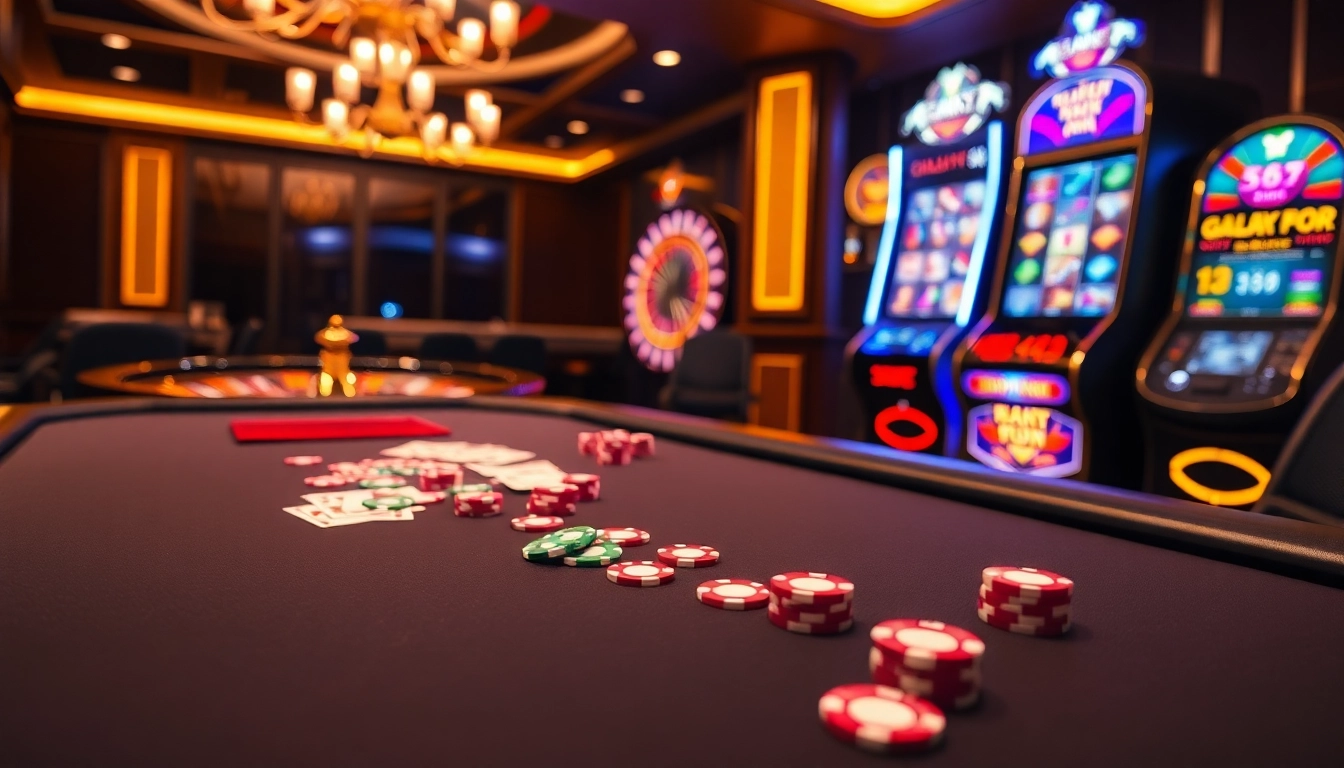 Experience the excitement of galaxy6623 casino with vibrant gaming tables and thrilling action.