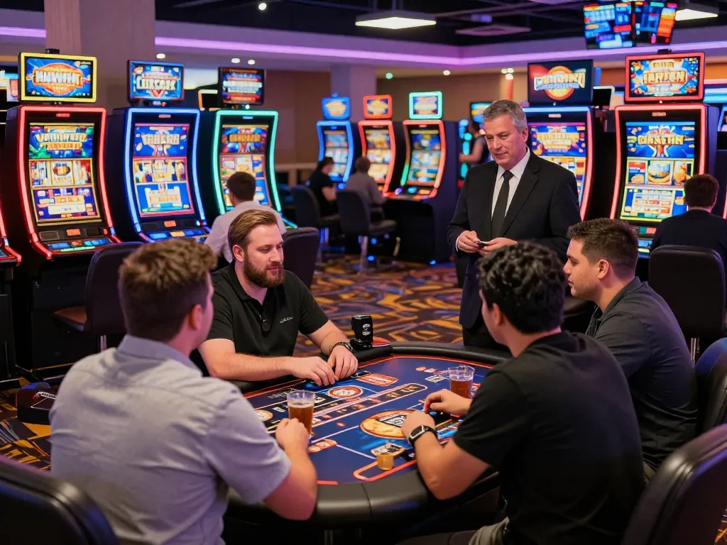 Exciting 789 P online casino scene showcasing vibrant gaming atmosphere with players.
