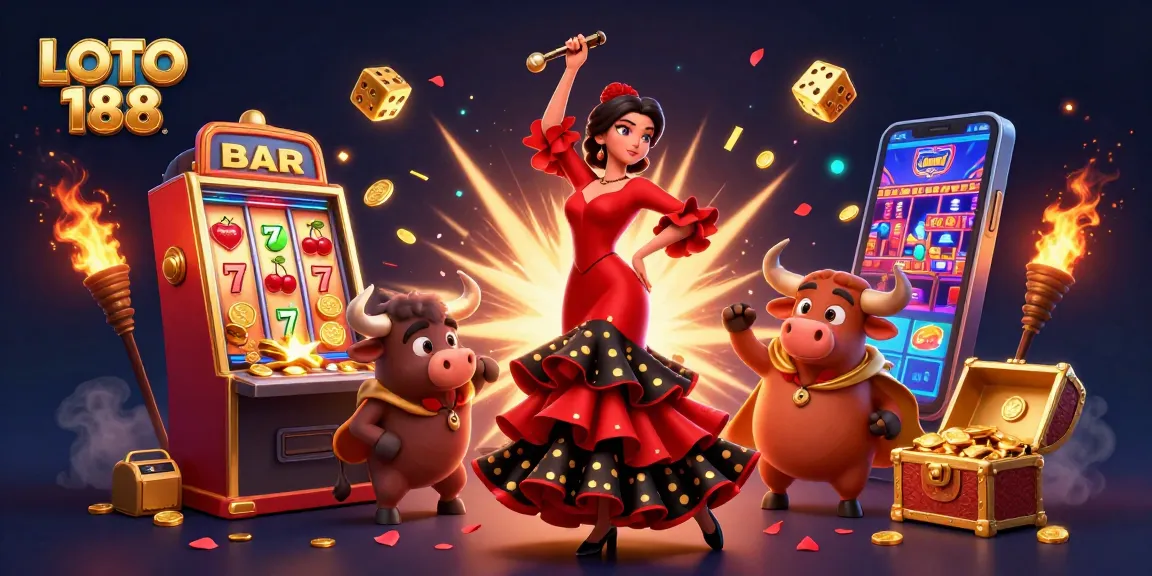 Experience the thrilling excitement of LOTO 188 with dynamic gameplay and striking visuals in a vibrant casino scene.