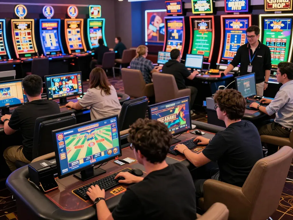 Players enjoying diverse games at 789p online casino, showcasing exciting gaming atmosphere