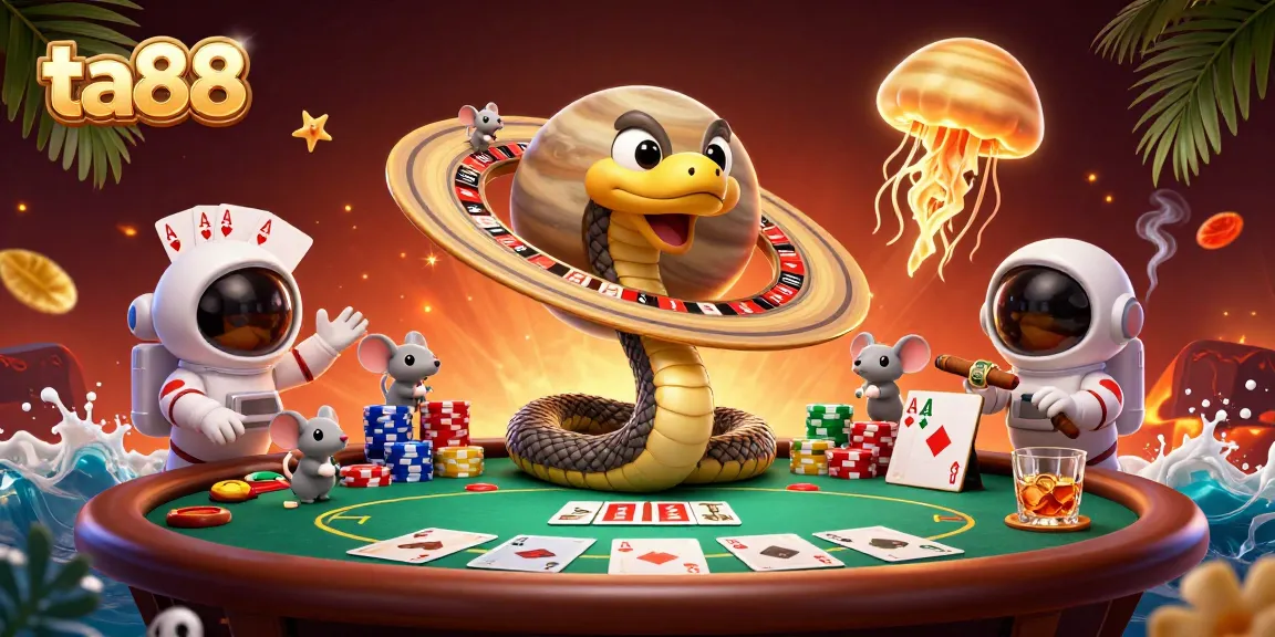 Experience thrilling ta88 gaming action with unique characters and vibrant casino elements.