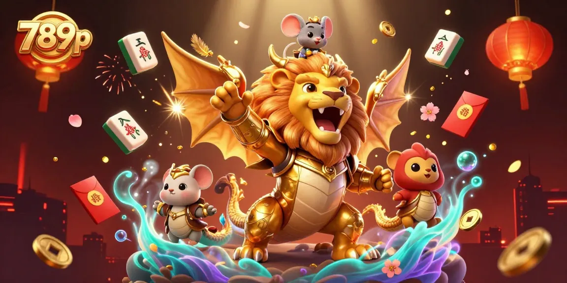 Experience the playful adventure of 789p with a golden chimera and thrilling casino elements.