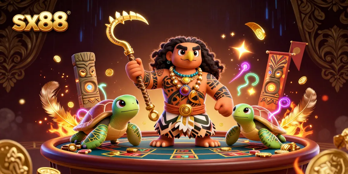 Experience thrilling action at SX88's live casino with demigod and turtle characters.